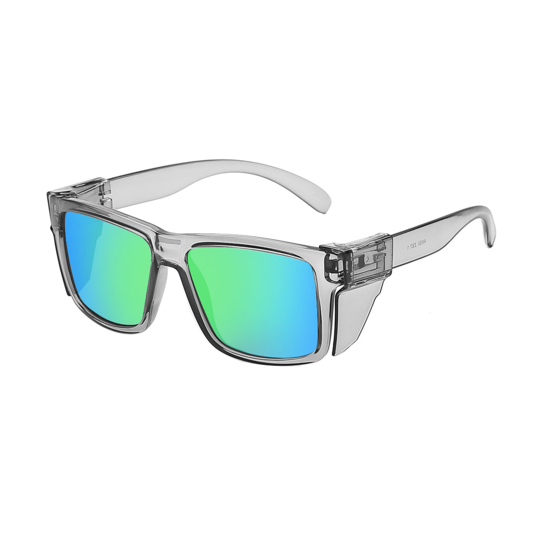 BINGKING Edmund Polarized Safety Glasses with Side Shields – Clear Gray Frame