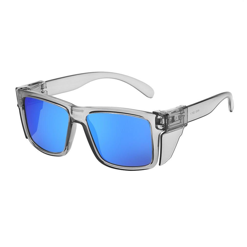 BINGKING Edmund Polarized Safety Glasses with Side Shields – Clear Gray Frame